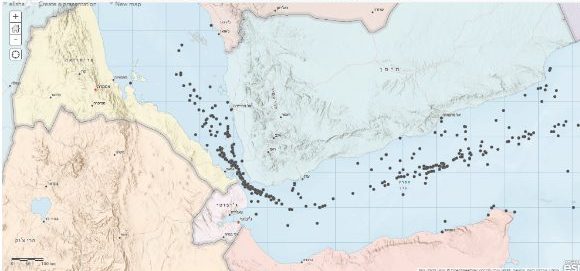 Figure 3. Map of hostile maritime events in this sector during 2010-2020 |