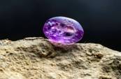  Amethyst stone depicting balsam tree.  (photo credit: ELIYAHU YANAI/CITY OF DAVID)