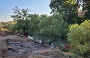  The prehistoric archaeological site Jordan River Dureijat ("Jordan River Stairs") on the shores of the Paleo Lake Hula (photo credit: COURTESY OF PROF. GONEN SHARON, TEL-HAI COLLEGE)