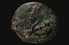  2,000 year old Hasmonean coin found by a kibbutz evacuee, February, 2024 (photo credit: Israel Antiquities Authority)