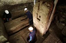  An olive press in Yatir forest, where pottery was also found.  (credit: Israel Antiquities Authority)